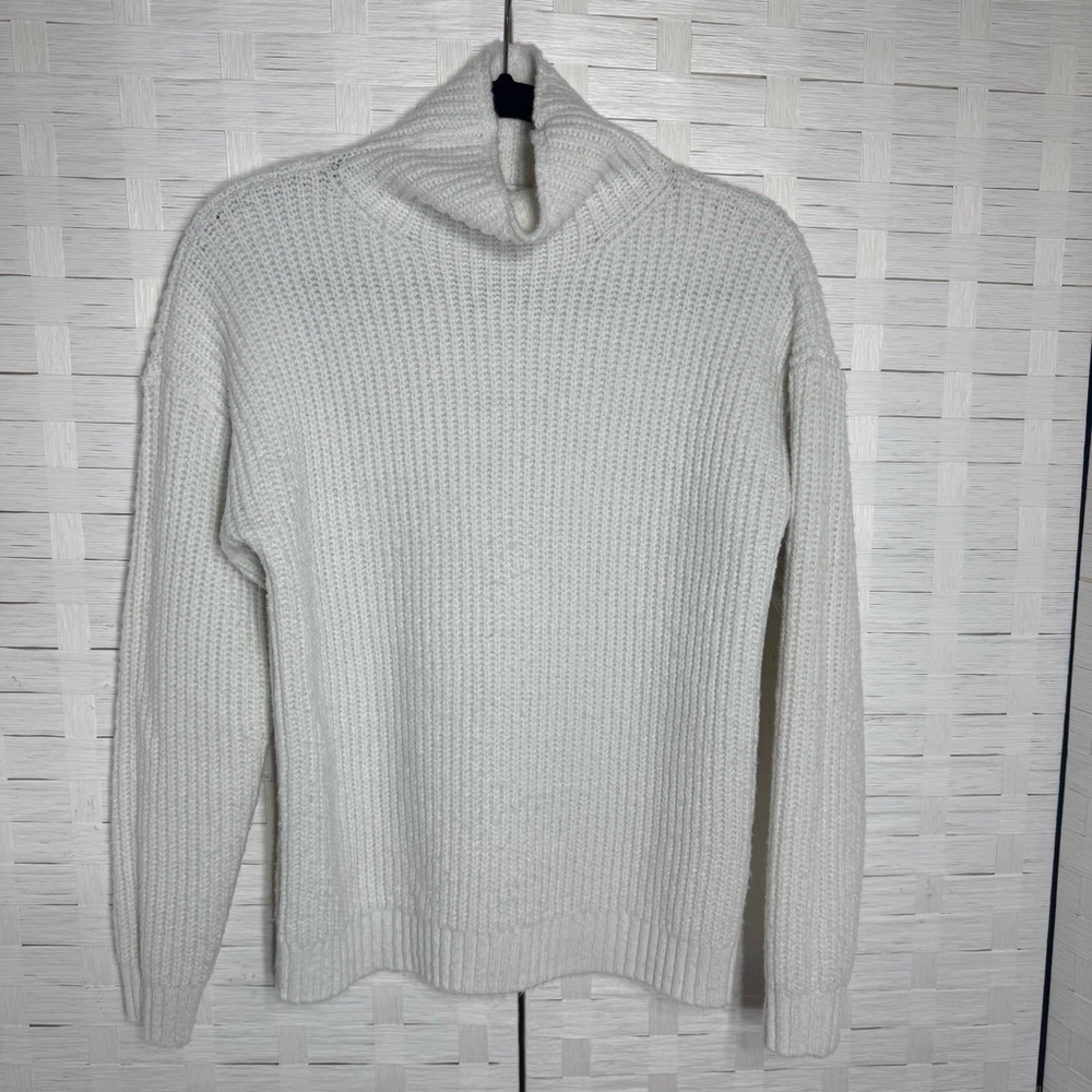 Style & Co Winter‎ White Cozy Mock Neck Long Sleeve Sweater Size Small